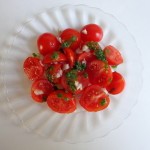 pistou on tomatoes