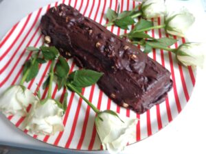 Bûche de noël au chocolat et fruits rouges - Amandine Cooking